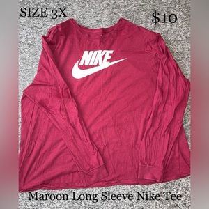 Maroon Long Sleeve Nike Tee